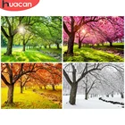 Алмазная вышивка HUACAN, мозаика с изображением дерева, пейзажа, Всесезонная Вышивка крестиком, украшение для дома, наклейка на стену
