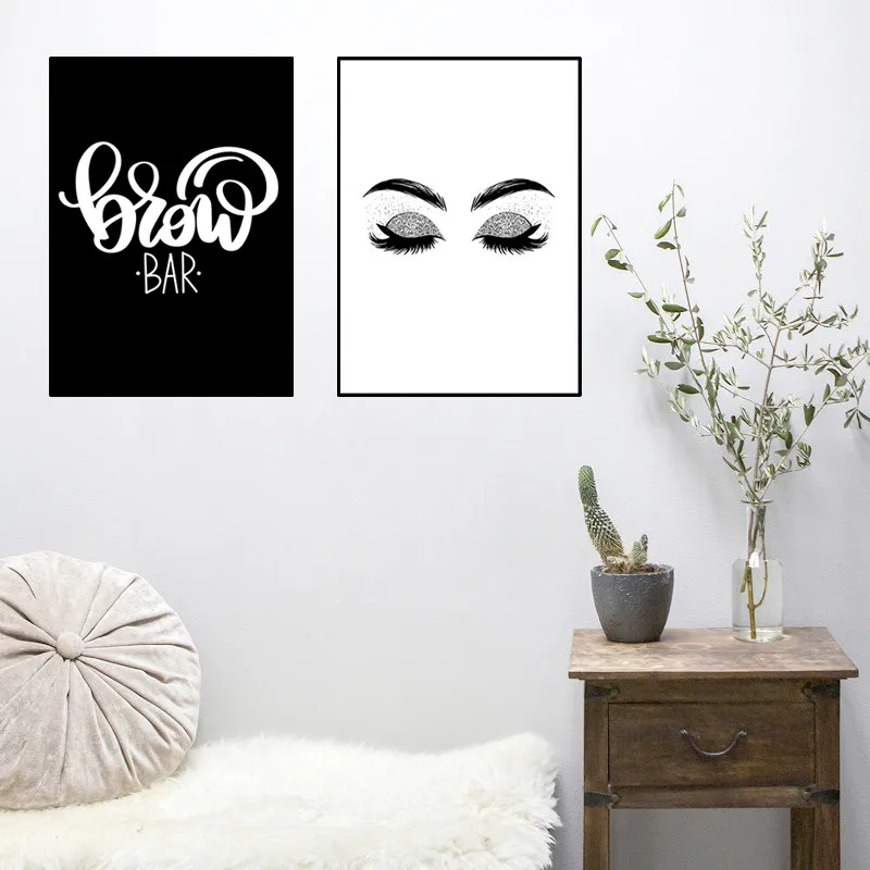 Smoky Makeup Canvas Painting Fashion Girl Poster Brows Wall Art Decor Picture Eyelash For Posters Aesthetic Room | Дом и сад