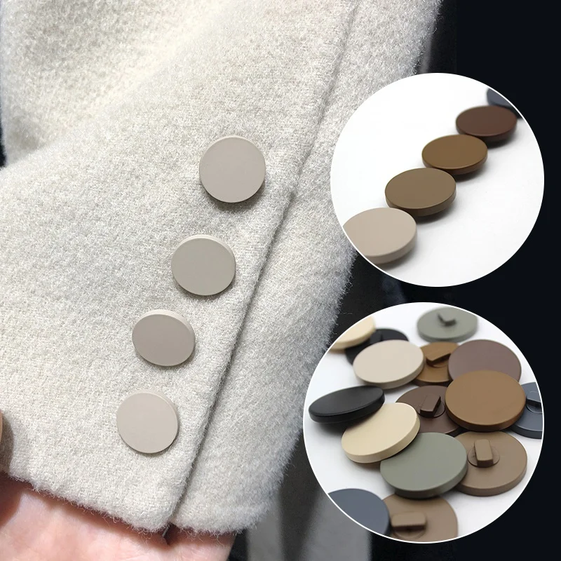 

10pcs Shank Sewing Buttons Resin Buttons Round Flat Shape Windbreaker Coat Shirt Button Sewing Accessories