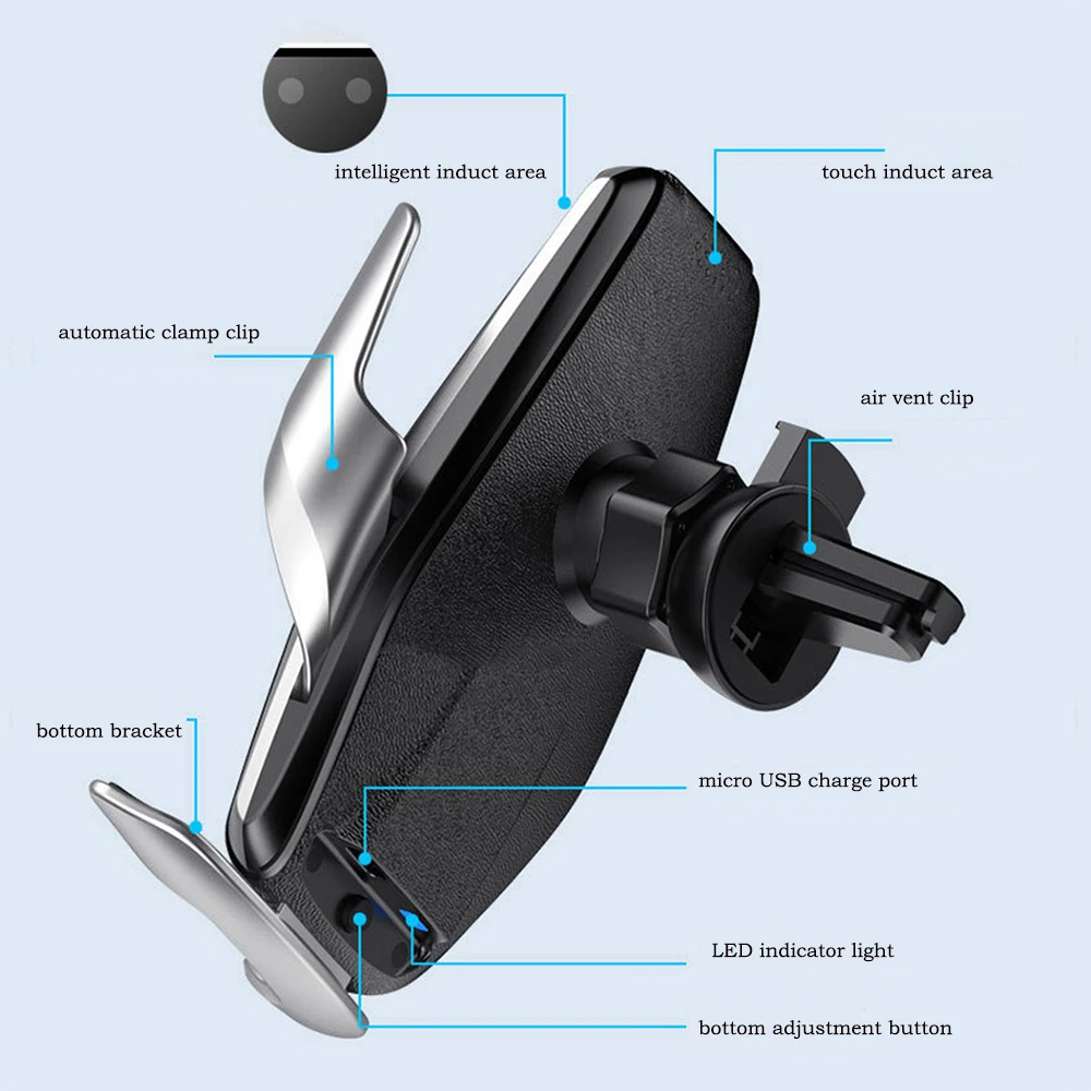 

Smart Sensor Car Phone Holder Wireless Charger for Huawei P30Pro Mate20Pro Super Capacitor Qi 15W Fast Charger