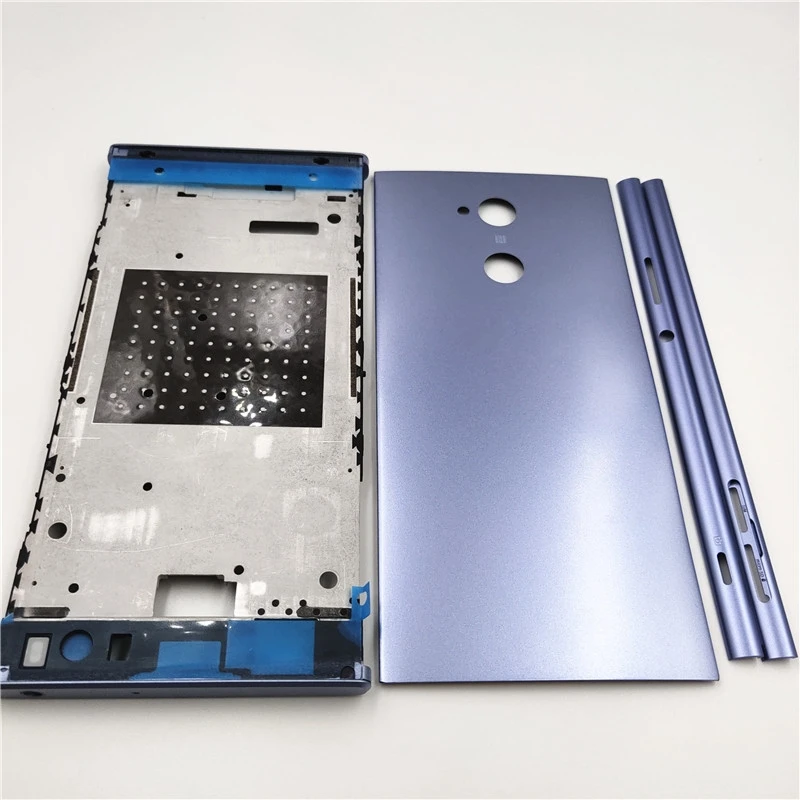 Full Housing Middle Front Frame Bezel Housing For Sony Xperia XA2 Ultra C8 H4233 H3213+Battery Back Cover Without Side Button