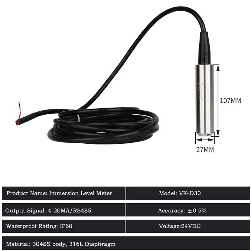 Источник питания 24 В постоянного тока передатчик уровня жидкости погружного