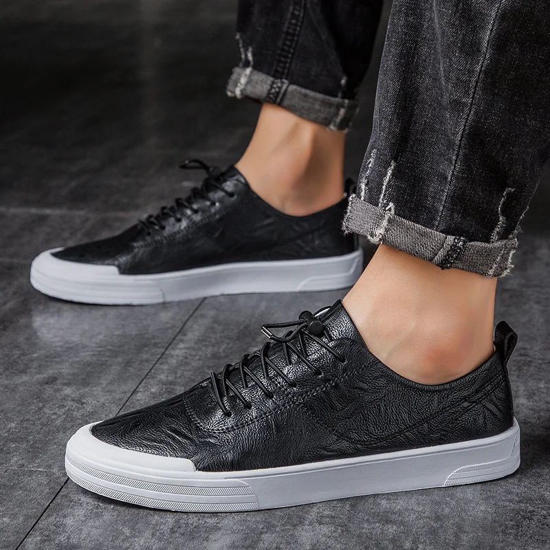 Кроссовки мужские кожаные летние дышащие белые | Обувь