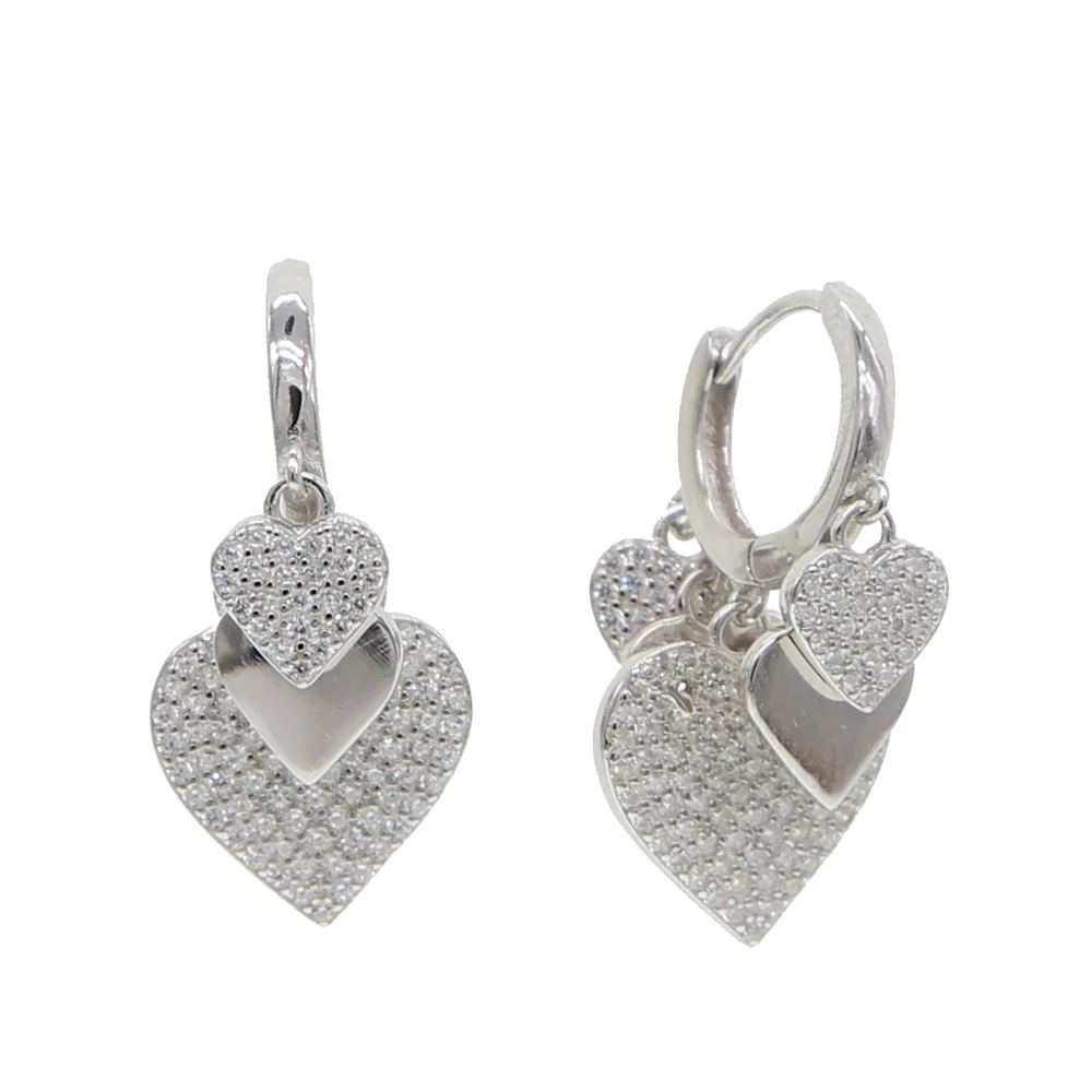 heart silver Золотые серебряные цветные нежные серьги-кольца с cz ромашки цветок сердце прекрасный Шарм Кулон женские минималистичные модные серьги-кольца - Окраска металла: heart silver
