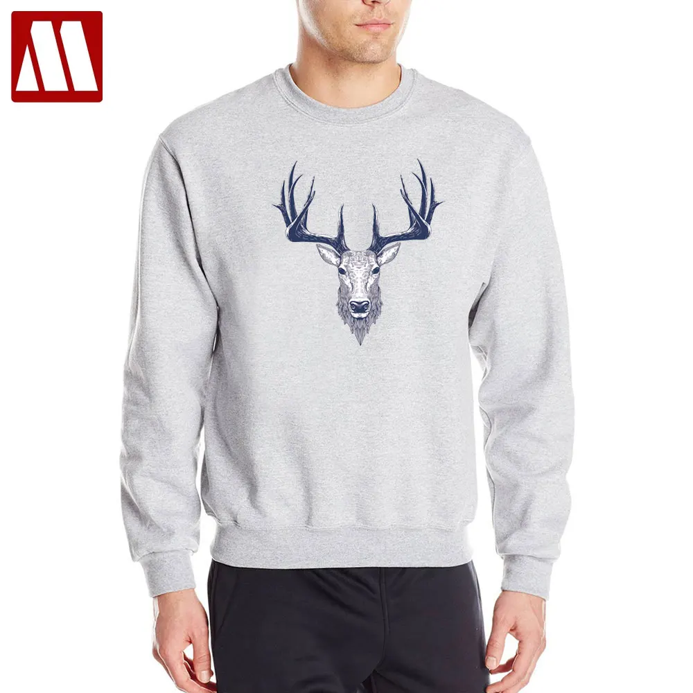 Лидер продаж новые мужские толстовки с капюшоном толстовка принтом оленя