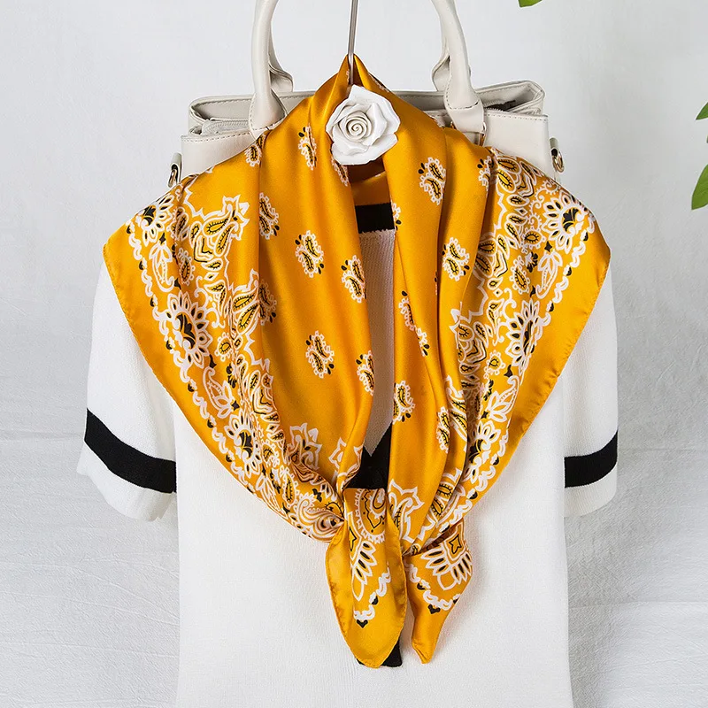 Модный квадратный шелковый шарф женские маленькие шейные шарфы офисные