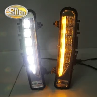 2pcs led daytime running light yellow turning signal relay waterproof car 12v led drl lamp for ford edge 2009 2014