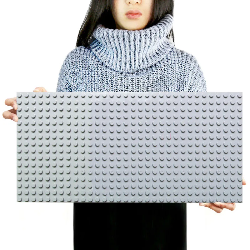 Grey 512 Duploe большие кирпичи Базовая пластина 16*32 точки 51*25,5 см опорная пластина DIY строительные блоки игрушки для детей Совместимые игрушки Duploes - Цвет: Grey