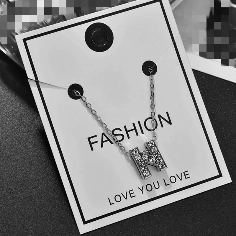 Женский чокер с подвеской в виде букв алфавита сверкающее ожерелье кулоном