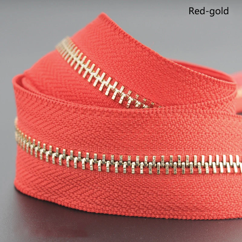 red gold 1/3 ярд Meetee 5# Металлические молнии Открытый портной одежды сумки для дома швейные изделия для одежды пальто одежда молния ремонт аксессуар - Цвет: red gold
