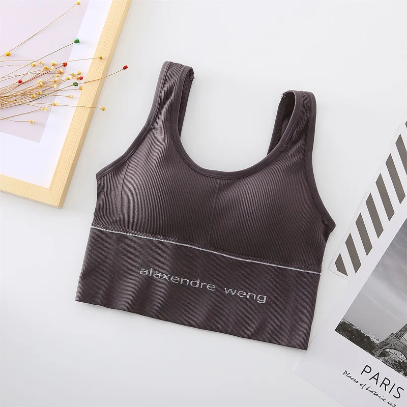 

2021 Women's Sports Underwear Shockproof Gathering Sports Fitness Yoga Vest Underwear No Steel Ring Bra Beauty Ladies Underwear