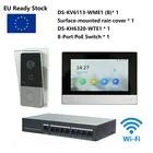 HIK KIS603-P многоязычный 802.3af POE комплект видеодомофона, включает DS-KV6113-WPE1(B) и DS-KH6320-WTE1 и PoE переключатель