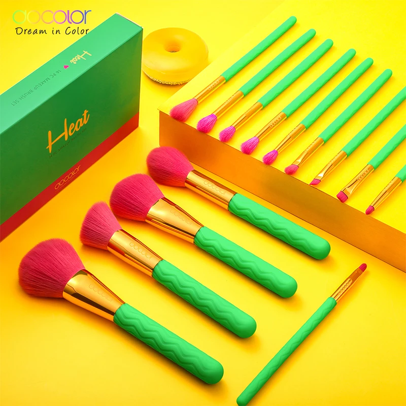 Docolor 14 шт. Профессиональные кисти для макияжа набор кистей с деревянной основой