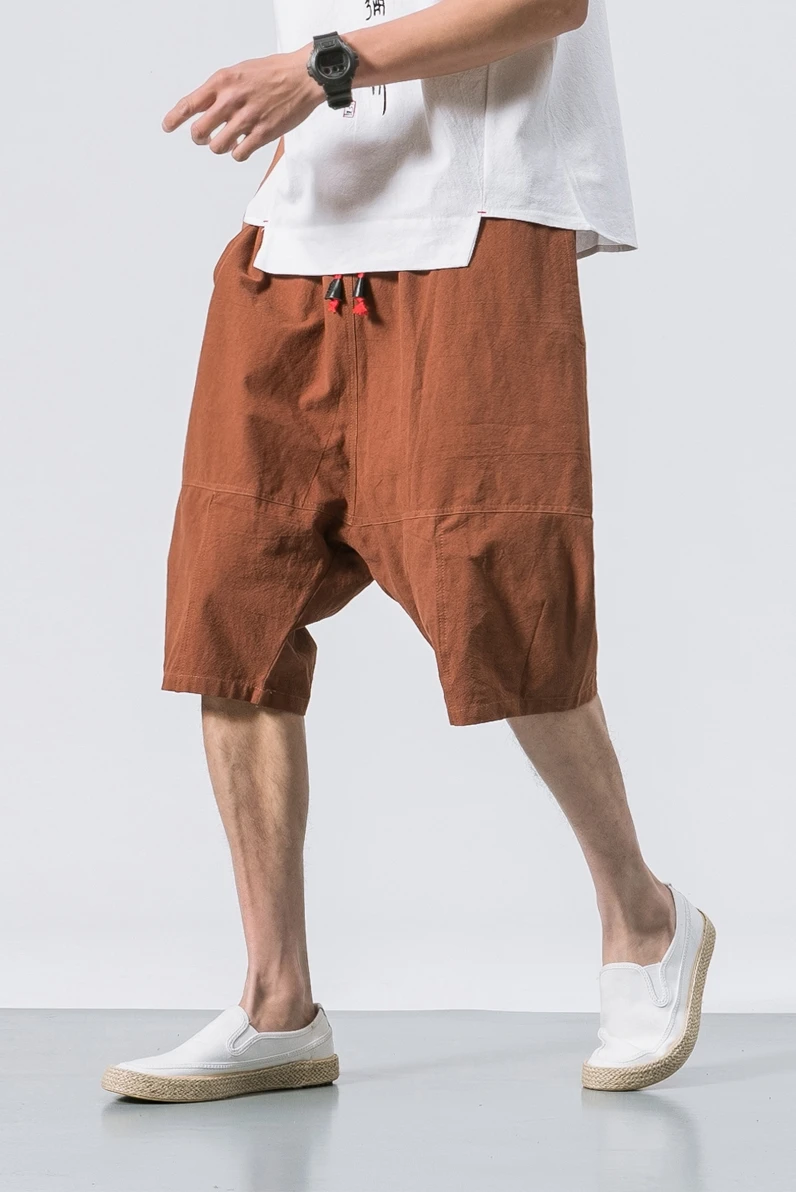 Мужские мешковатые брюки шаровары до щиколотки с эластичным поясом армейские