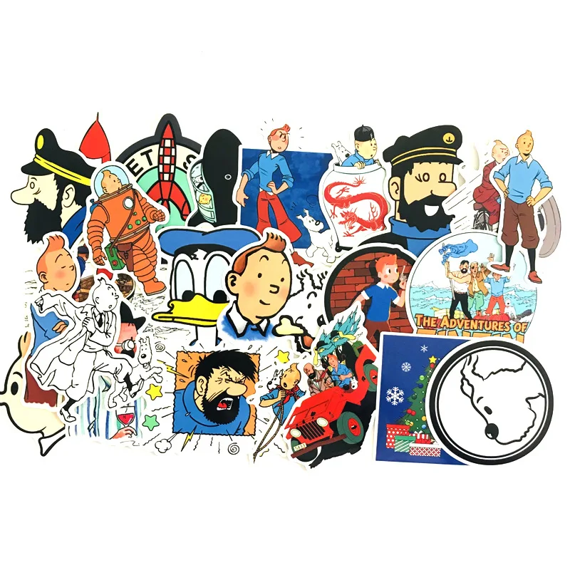 Наклейки TD ZW Приключения Тинтина виниловые Стикеры для сноуборда ноутбука