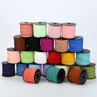 5yardslot 2 6mm flat faux suede braided cord korean velvet leather handmade thread string rope for diy jewelry making supplies