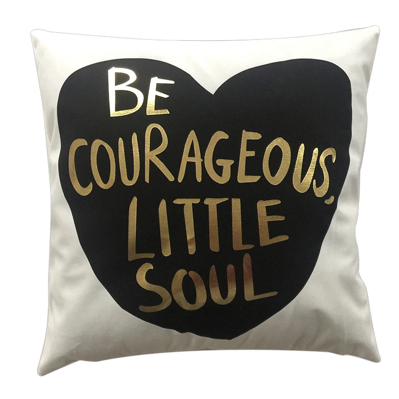 PEIYUAN Brnzing Cushion Cover Luxury Pillow Case Print Gold Heart Leaves Coral Pineapple Sofa Chair Seat Pillowcase Home Decor | Дом и сад