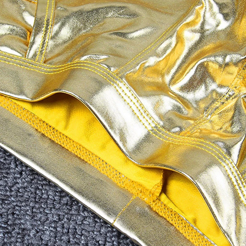 New Sexy Men Hollow Boxers Male Underwear Faux Leather Open Butt Bottoms Performance Club Wear Underpants Backless Boxer Shorts | Мужская