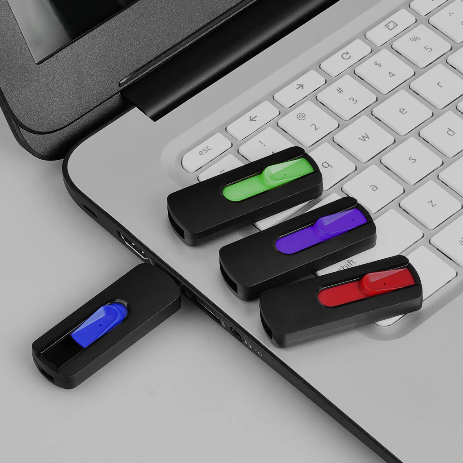 

TOPESEL 5 PCS Flash Drive USB 2.0 Memory Stick Pendrive Retractable Jump Drive Colorful Zip Drives(Red,Blue,Green,Yellow,Black)
