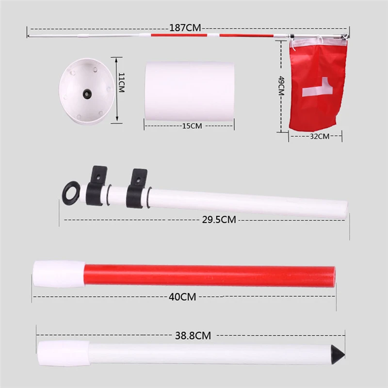 

Backyard Practice Golf Hole Stick Cup Flag Bat Golf Training Aids FG