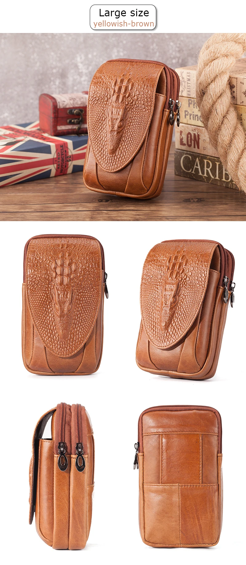 Genuine Leather Men's Waist Fanny Pack Mobile Phone Pouch Soft Cowhide Cross Body Zipper Money Purses Hip Bum Belt Bags For Men