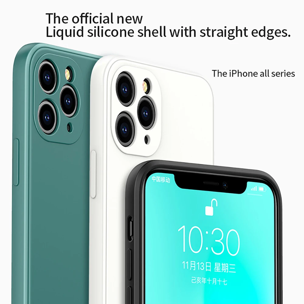 

Solid Color Silica Gel Phone Case For Iphone13 Pro Promax Mini Full Coverage Protect The Lens Phone Case Ultra-thin Case