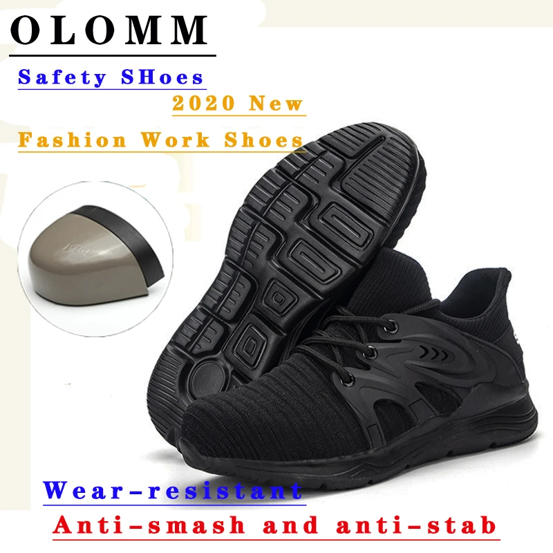 2020 новые кроссовки со стальным носком Мужская рабочая обувь женские ботинки