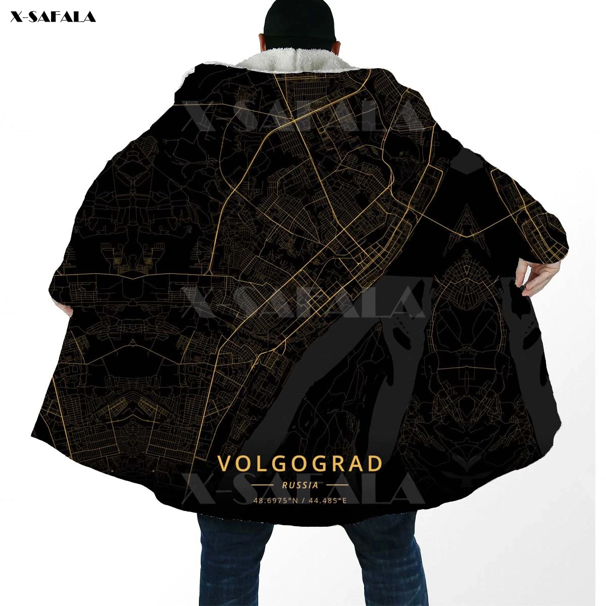 

Russia City Map Limited Special Desgin Printed Hoodie Coat Hooded Blanket Cloak Thick Jacket Cotton Pullovers Dunnes Overcoat