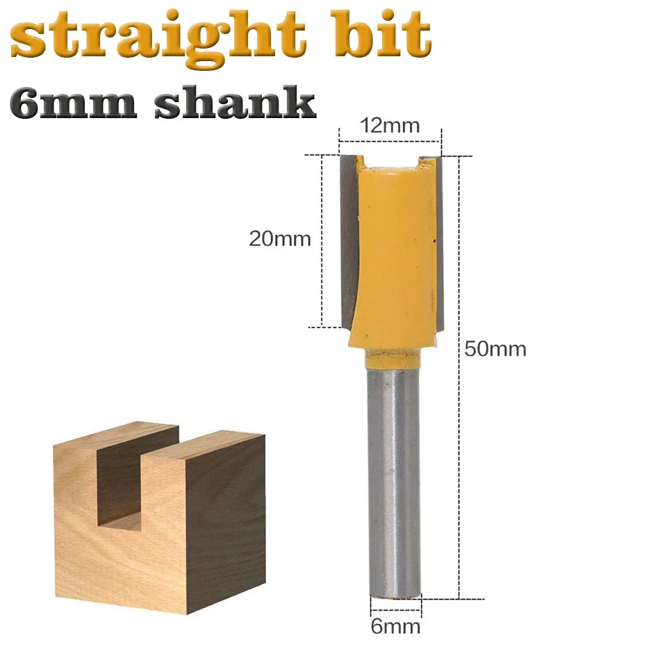 Т-образные фрезы 1 шт. 6 мм хвостовик набор фрез по дереву с прямым/хвостовиком