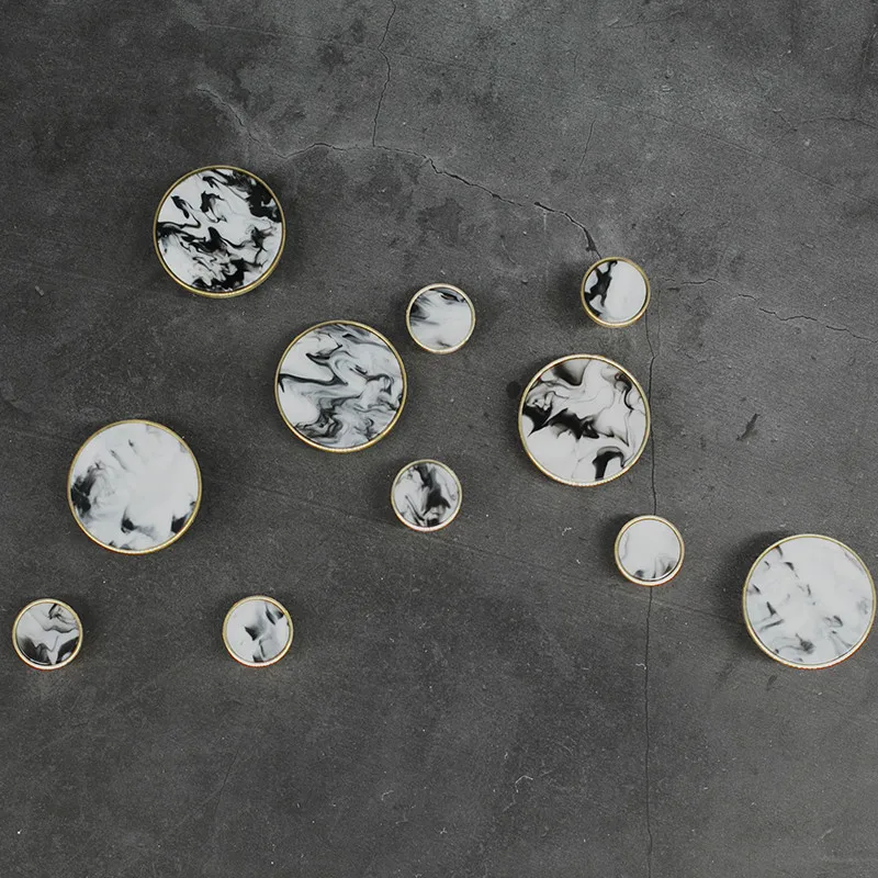 Латунная декоративная простая ручка для шкафа ящика европейская мраморная