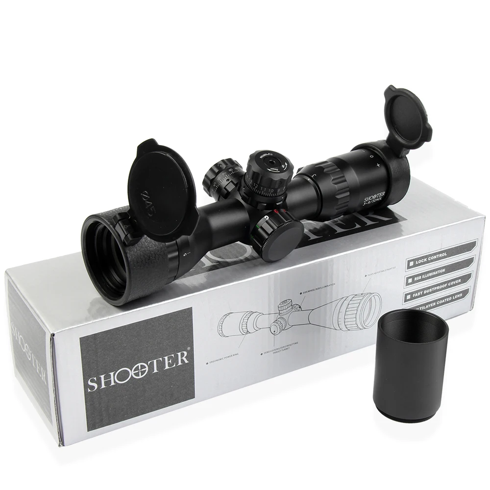 

SHOOTER 3-9X32 AOL Short Tactical Riflescope with Blue &Red&Green Lights Mil-dot Optic Sight hunting optics for night hunting