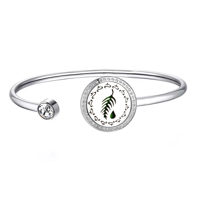 20mm with crystals 20 мм магнит лотоса может вихнуть вверх и вниз аромат медальон из нержавеющей стали браслет распылитель эфирных масел браслет с Медальоном(Прямая поставка - Окраска металла: 20mm with crystals