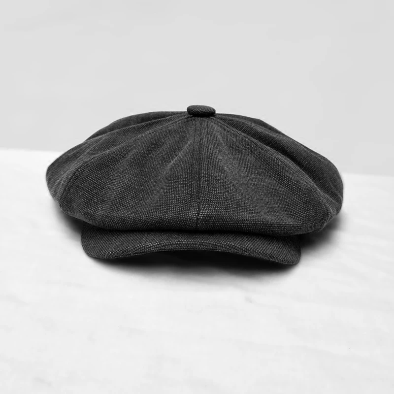 Casquette Всесезонная хлопковая и льняная Черная мужская шляпа Newsboy мужской берет Мужская и Женская Ретро английская бейсболка BLM58