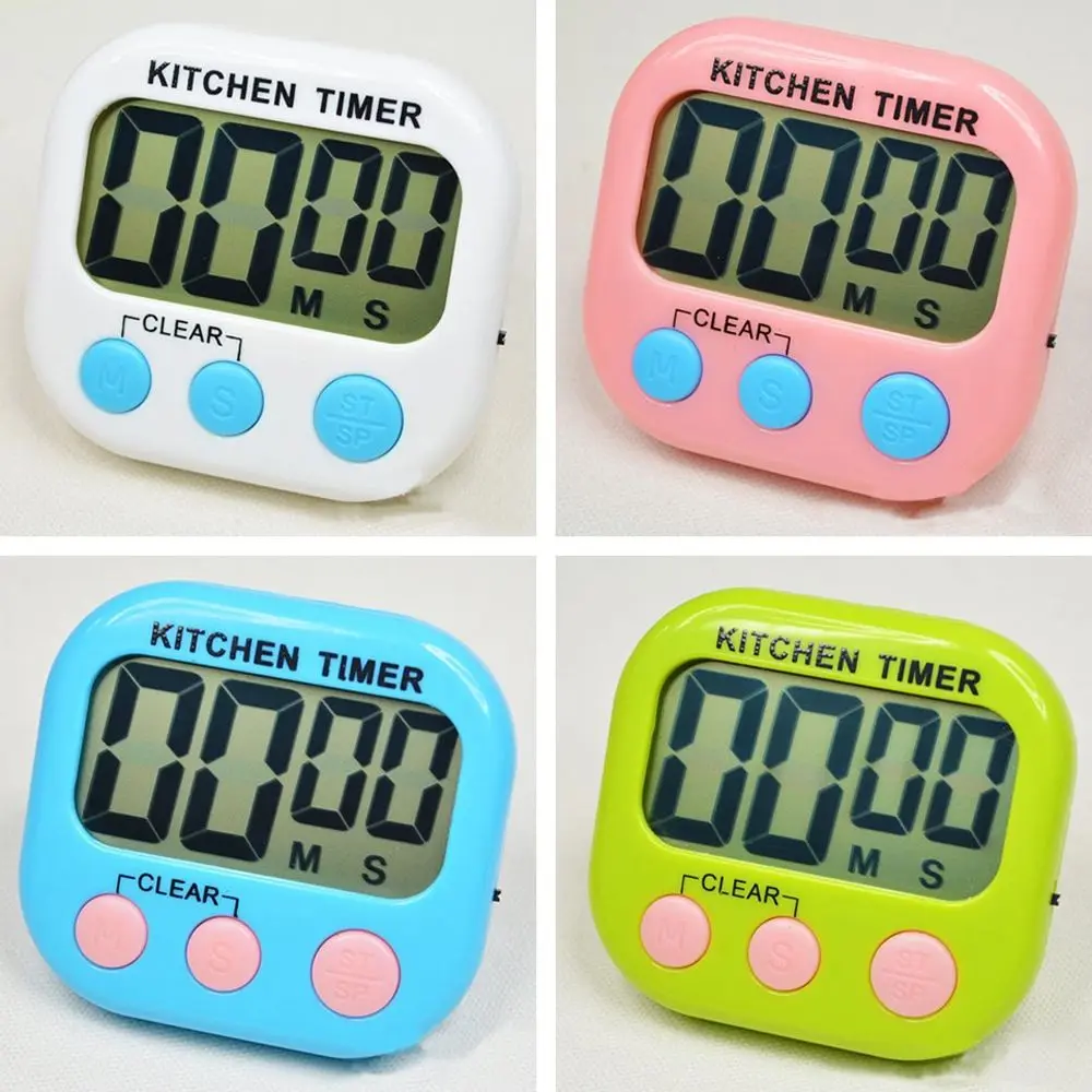 Multicolor Square LCD Digital Screen Alarm Clock Cooking Count Up Countdown Stopwatch Stand Kitchen Timer Home Accessories | Дом и сад