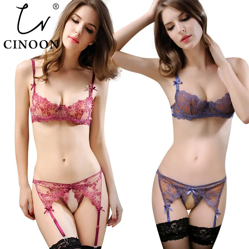 CINOON Lingerie Transparent Push-up ultra-thin Underwear Lace Bra set Sexy lingerie Extreme Temptation Sao Suits Bralette