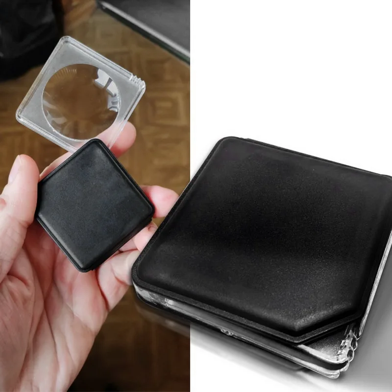 

Handheld Magnifier 10X Portable Magnifier 50MM Pull-out Pocket Magnifier Foldable Jewelry Magnifier Square Reading Magnifier