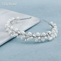 efily fashion pearl crystal headband wedding crown hair jewelry bridal tiara hair accessories for women bride headpiece gift
