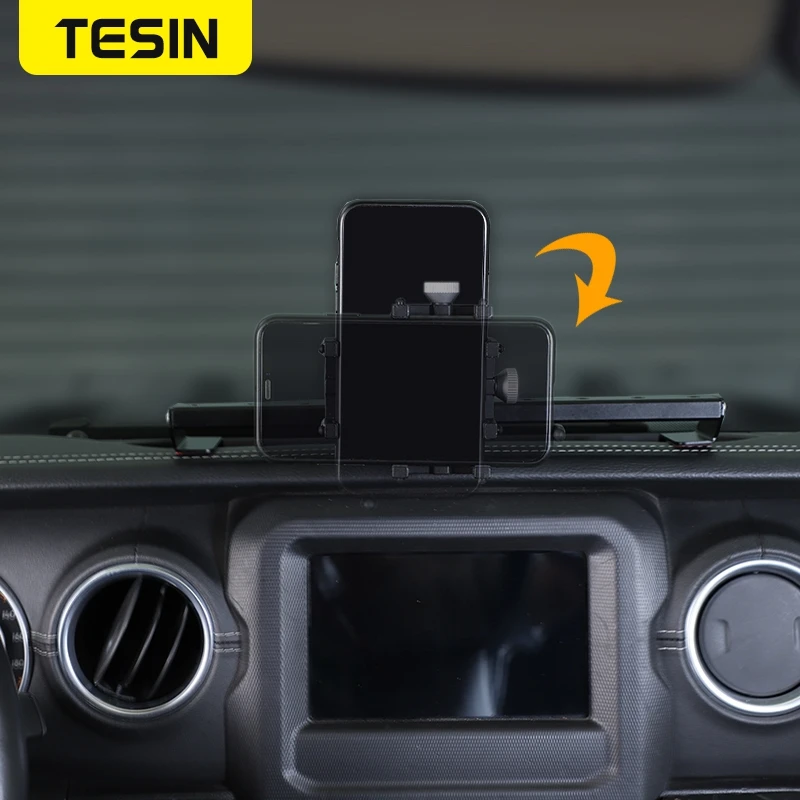 tesin gps stand holder for jeep gladiator jt 2018 car mobile phone support holder accessories for jeep wrangler jl 2019 free global shipping