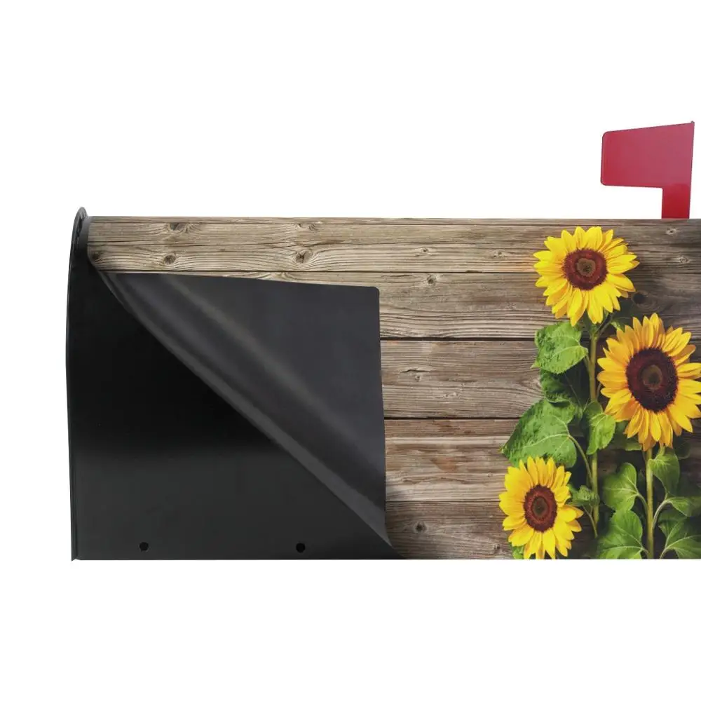 Водонепроницаемый чехол для почтового ящика с деревянным узором подсолнухом