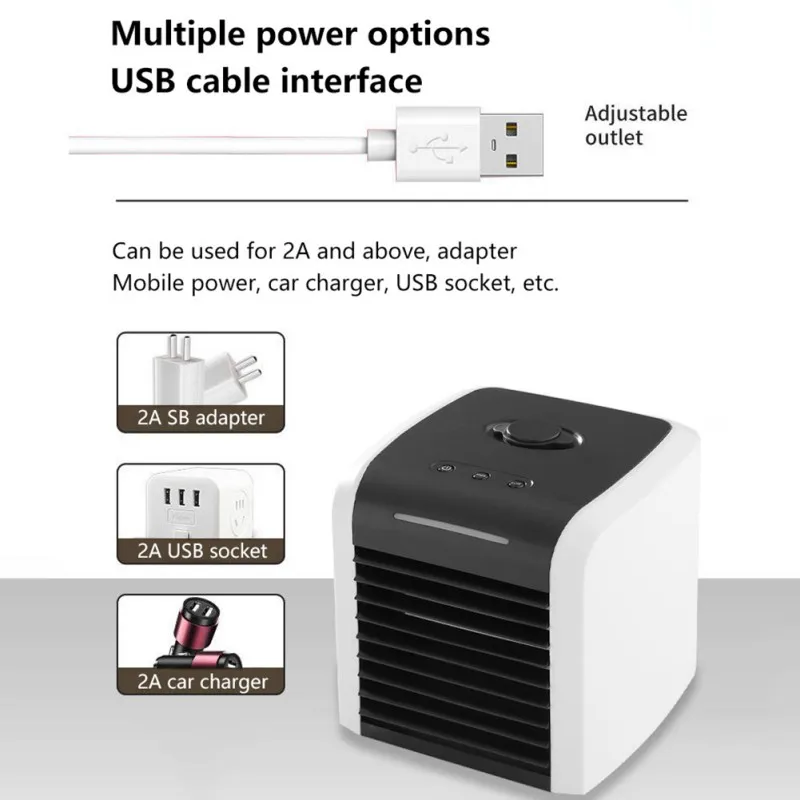 

Mini Air Cooler Small Portable Home Office Mute Air Conditioning Fan Desktop USB Small Fan USB Charging Air Conditioning Fan