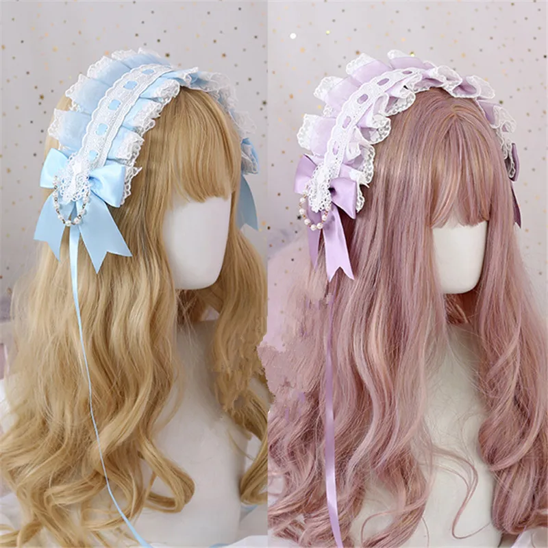 

Japanese Style Lolita Blue Fantasy Purple Hairpin Headband Lolita Cosplay Hair Accessories