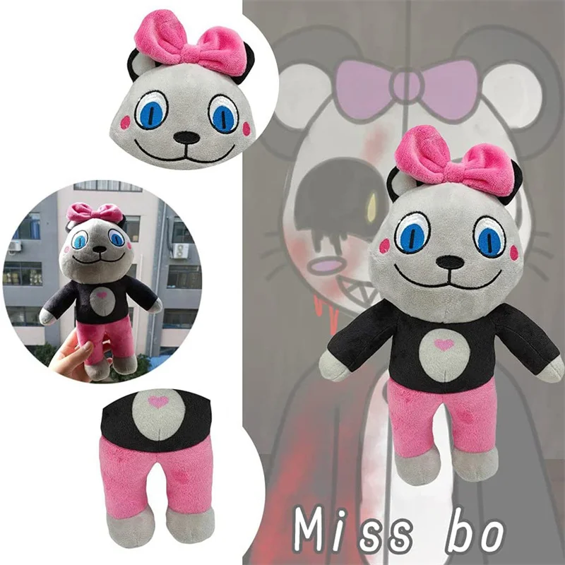 Juego de terror, casa de juegos del Sr. Hopp 2, juguete de felpa, Mr Hopp Rabbit Mr Stripes Tiger Miss Bo Panda, Animal de peluche, figura de almohada-2