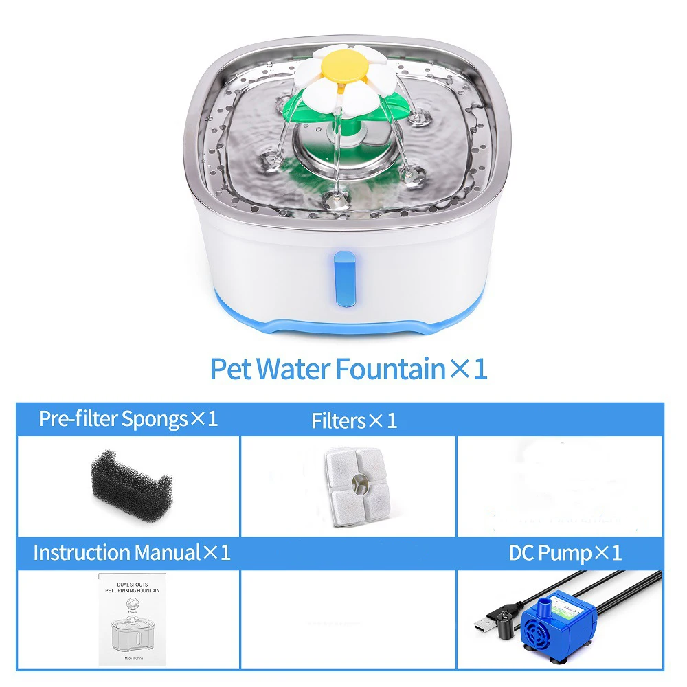 

Automatic Cat Water Fountain LED Electric USB Dog Cat Pet Mute Drinker Feeder Bowl Pet Drinking Dispenser For Cat Dog