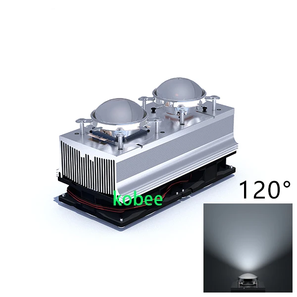 100 Вт 200 светодиодный алюминиевый теплоотвод охлаждающий вентилятор + 60 градусов