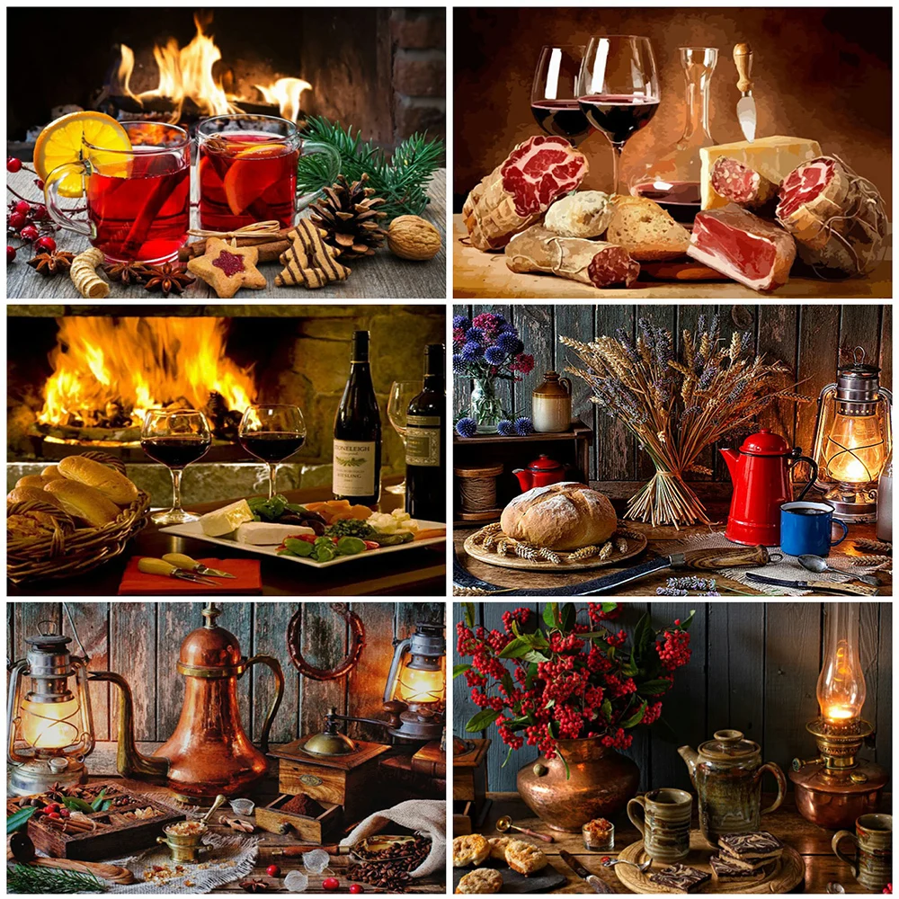 Алмазная живопись KAMY YI с камином пейзажем еды вышивка крестиком 5D алмазная