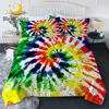 BlessLiving Tie Dye Quilt Blanket Rainbow Summer Bedspreads Ink Textured Hippie Boho Comforter Watercolor Modern Duvet colchas 1
