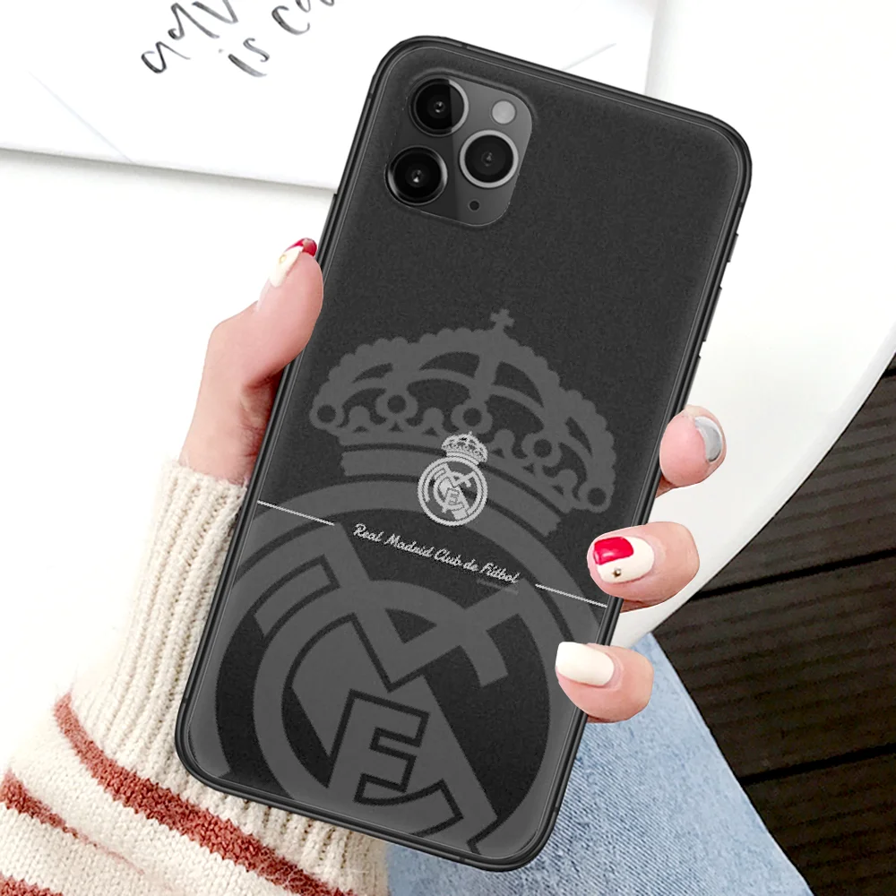 

Cover Real Madrid Club Phone Case For Iphone 4 4s 5 5S SE 5C 6 6S 7 8 Plus X XS XR 11 12 Mini Pro Max 2020 black Hoesjes