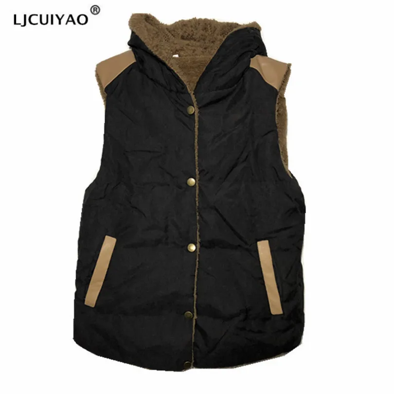 LJCUIYAO Женская куртка жилет без рукавов зимний Женский Тонкий женский