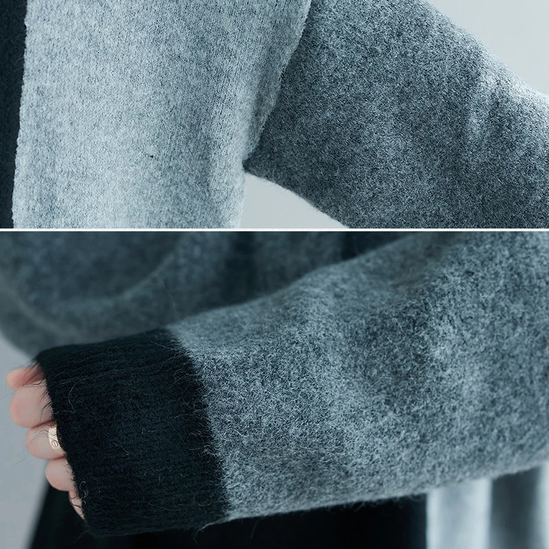 

YourSeason New Casual Ladies Long Irregular Knitt Sweaters 2021 Spring Koran Loose O Neck Woman Pullover Sweater