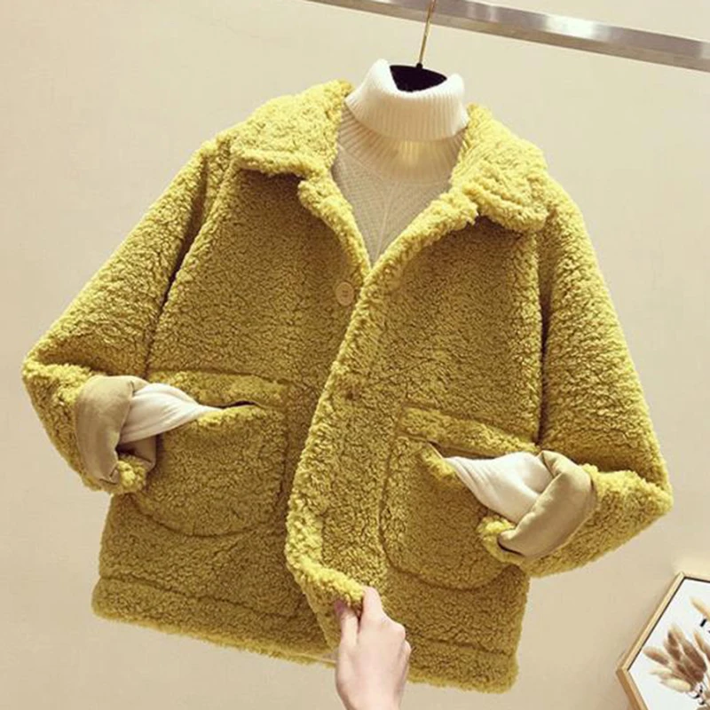 Теплая шерстяная Женская куртка пальто новинка сезона осень-зима 2020 меховая